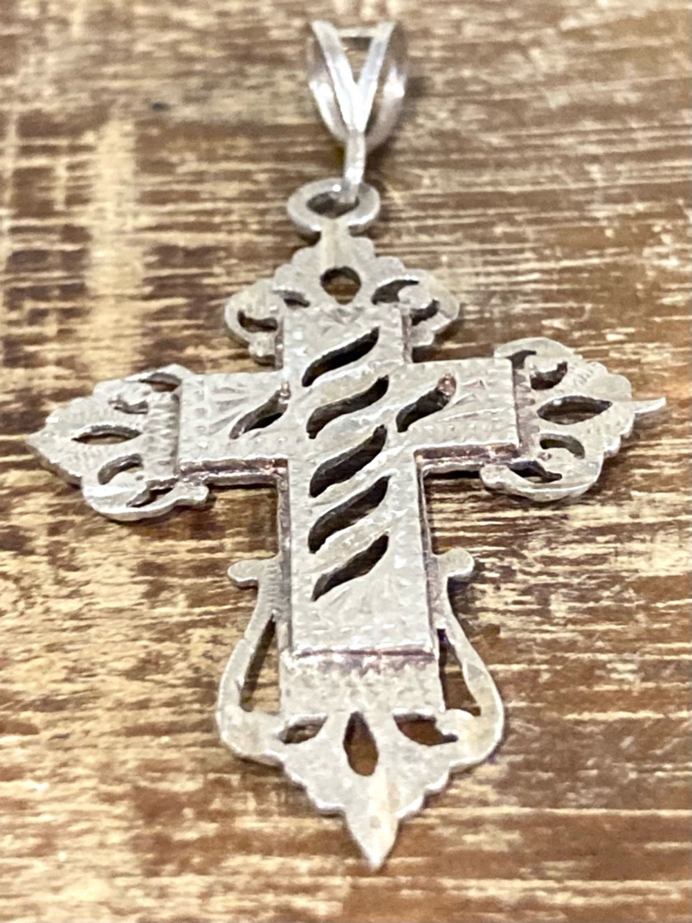 Sterling Silver Filigree Cross Pendant 2 1/8” - Picture 5 of 14